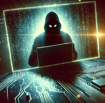 Shadowy figure behind a computer screen symbolizing the dangers of the Dark Web, highlighting cyber threats to UAE businesses.